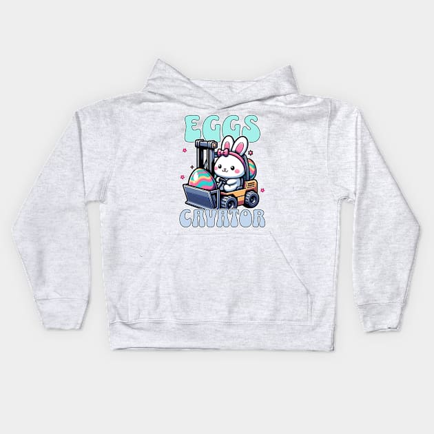 Eggs Cavetor Bunny Kids Hoodie by Odetee